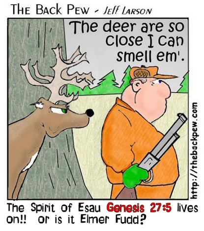 orange deer hunter cartoon